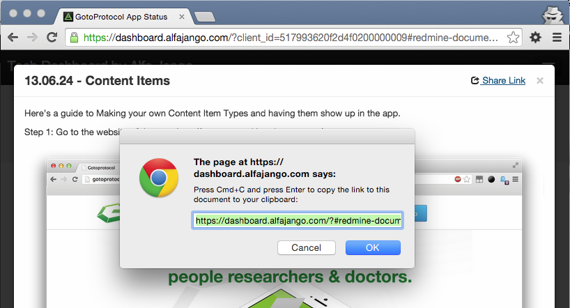 Client Dashboard Share Document