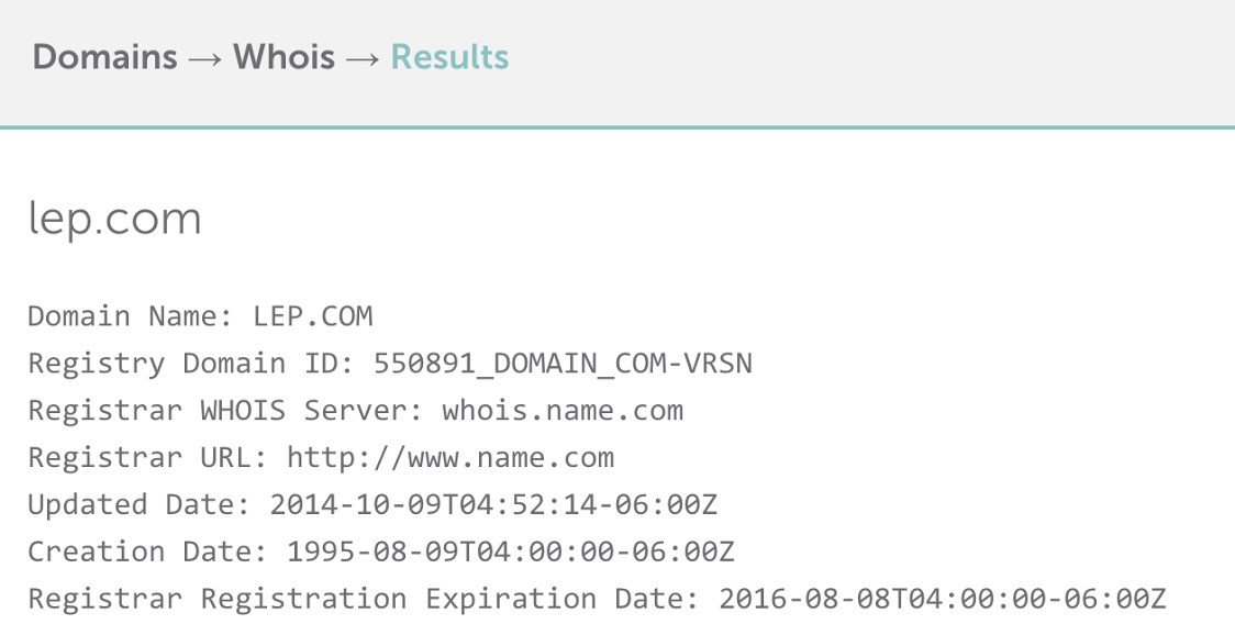 Purchasing a Domain Name Whois